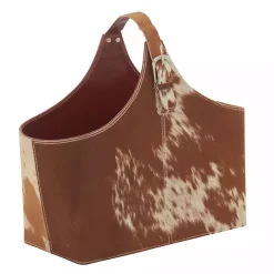 Leather Hide Modern Magazine Rack Basket