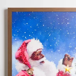 LED Merry Santa & Christmas Tree Canvas Art Print