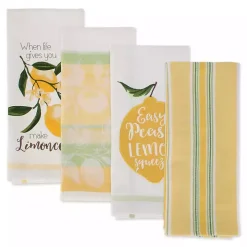 Lemon Bliss Printed Kitchen Towels, Set of 4