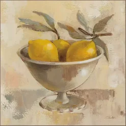 Lemon Bowl Framed Canvas Art Print
