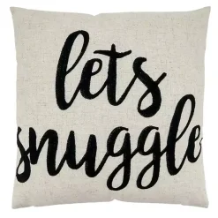 Let's Snuggle Embroidered Throw Pillow