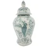 Light Blue and White Ceramic Chinoiserie Jar