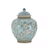 Light Blue Floral Chinoiserie Jar