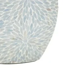 Light Blue Mother of Pearl Floral Floor Vase