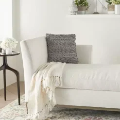 Light Gray Textured Stripes Pillow