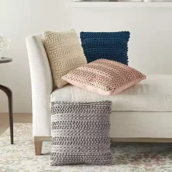 Light Gray Textured Stripes Pillow