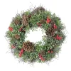 Lightly Frosted Cedar and Red Berry Wreath