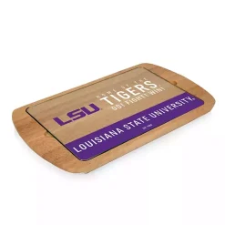 LSU Tigers Wood and Glass Serving Board