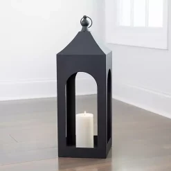 Matte Black Hampshire Metal Lantern, 30 in.