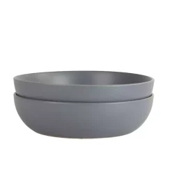 Matte Charcoal Gray Serving Bowls, Set of 2