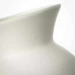 Matte Ivory Hourglass Ceramic Vase