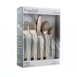 Matte Rose Gold Rounded 20-pc. Flatware Set