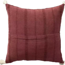 Merlot Striped Organic Cotton Throw Pillow