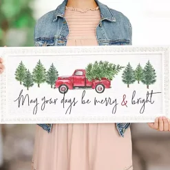 Merry & Bright Beaded Frame Wall Plaque