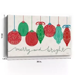 Merry and Bright Bulbs Canvas Art Print, 36x24 in.