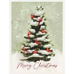 Merry Christmas Cardinal Tree Wall Plaque