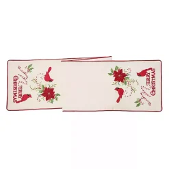 Merry Christmas Cardinals Table Runner