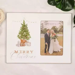 Merry Christmas Cottage Tree Picture Frame, 4x6