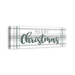 Merry Christmas Plaid Canvas Wall Plaque