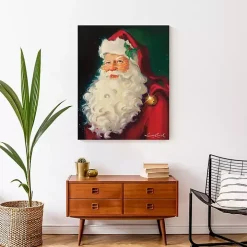 Merry Christmas Santa Portrait Canvas Art Print