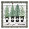 Merry Christmas Tall Potted Trees Canvas Art Print