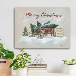 Merry Christmas Wagon Canvas Art Print