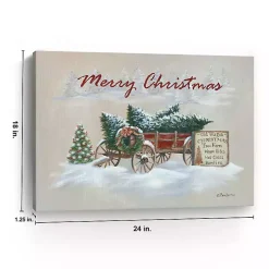 Merry Christmas Wagon Canvas Art Print