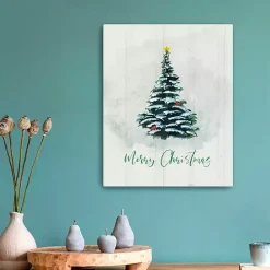 Merry Christmas Winter Pine Canvas Print