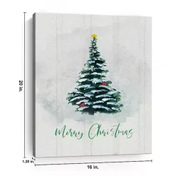 Merry Christmas Winter Pine Canvas Print