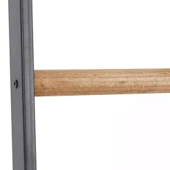 Metal and Fir Wood Leaning Ladder with Hooks