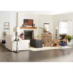 Metal and Fir Wood Leaning Ladder with Hooks