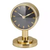 Metallic Gold Steel Beveled Base Tabletop Clock