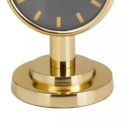 Metallic Gold Steel Beveled Base Tabletop Clock