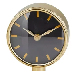 Metallic Gold Steel Beveled Base Tabletop Clock