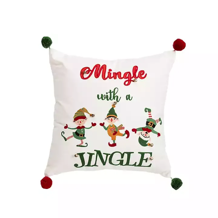 Mingle With A Jingle Christmas Throw Pillow