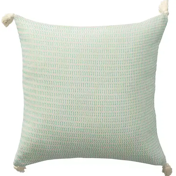 Mint Trapeze Organic Cotton Throw Pillow