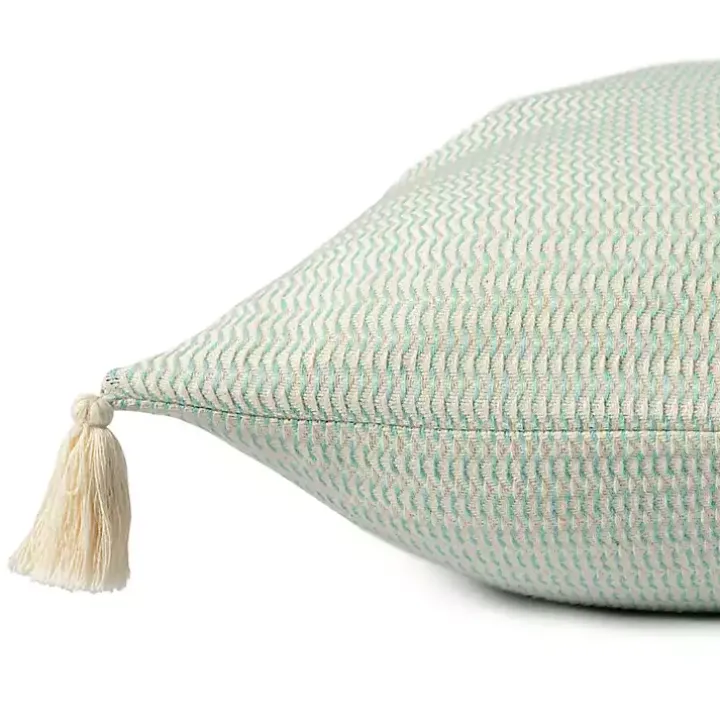 Mint Trapeze Organic Cotton Throw Pillow