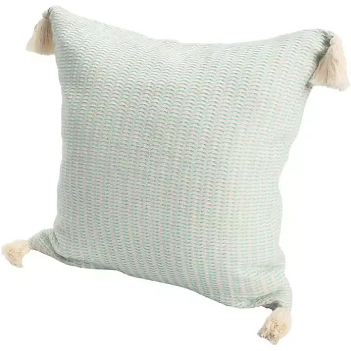 Mint Trapeze Organic Cotton Throw Pillow