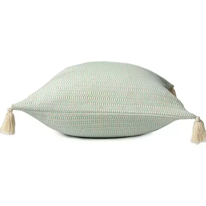 Mint Trapeze Organic Cotton Throw Pillow