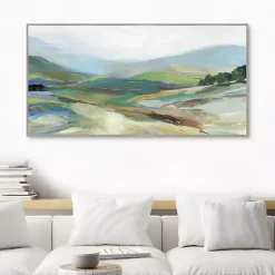 Misty Landscape Framed Canvas Art Print