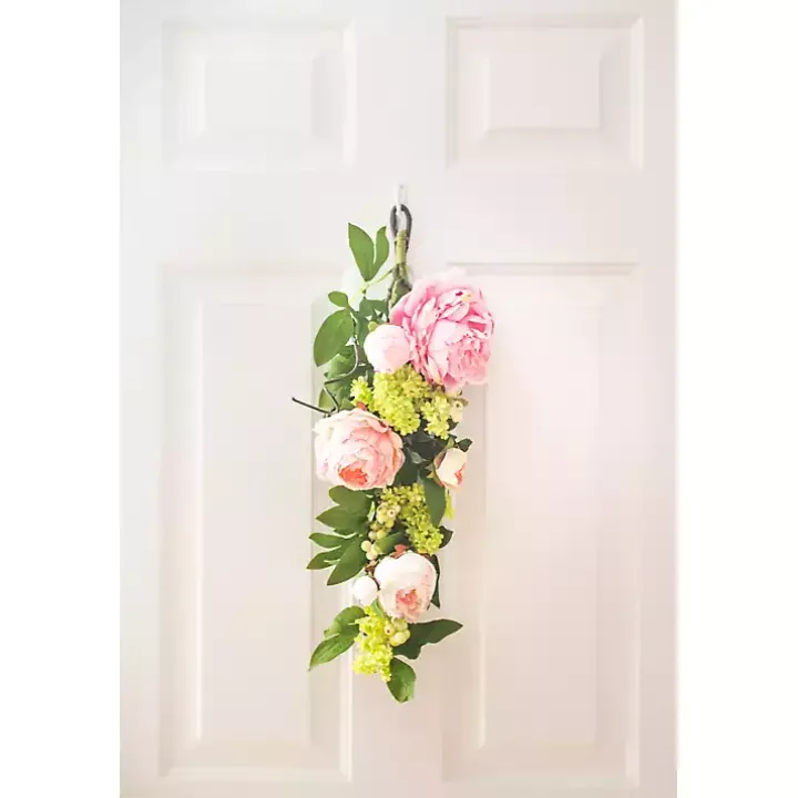 Mixed Peony and Hydrangea Swag Teardrop