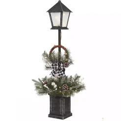 Mixed Pine Black LED Christmas Lantern