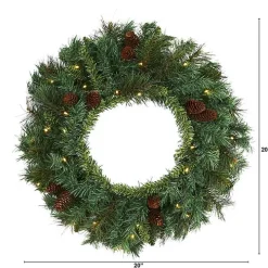 Mixed Pine Clear LED Wreath, 20 in.
