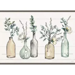 Modern Farmhouse Floral Framed Canvas Art Print