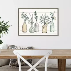 Modern Farmhouse Floral Framed Canvas Art Print