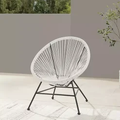 Modern White Wicker 3-pc. Outdoor Patio Set