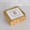 Monogram B Beaded Napkin Holder Set