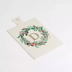 Monogram D Christmas Wreath Serving Board