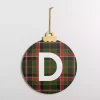 Monogram D Plaid Ornament Wall Plaque