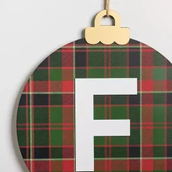 Monogram F Plaid Ornament Wall Plaque